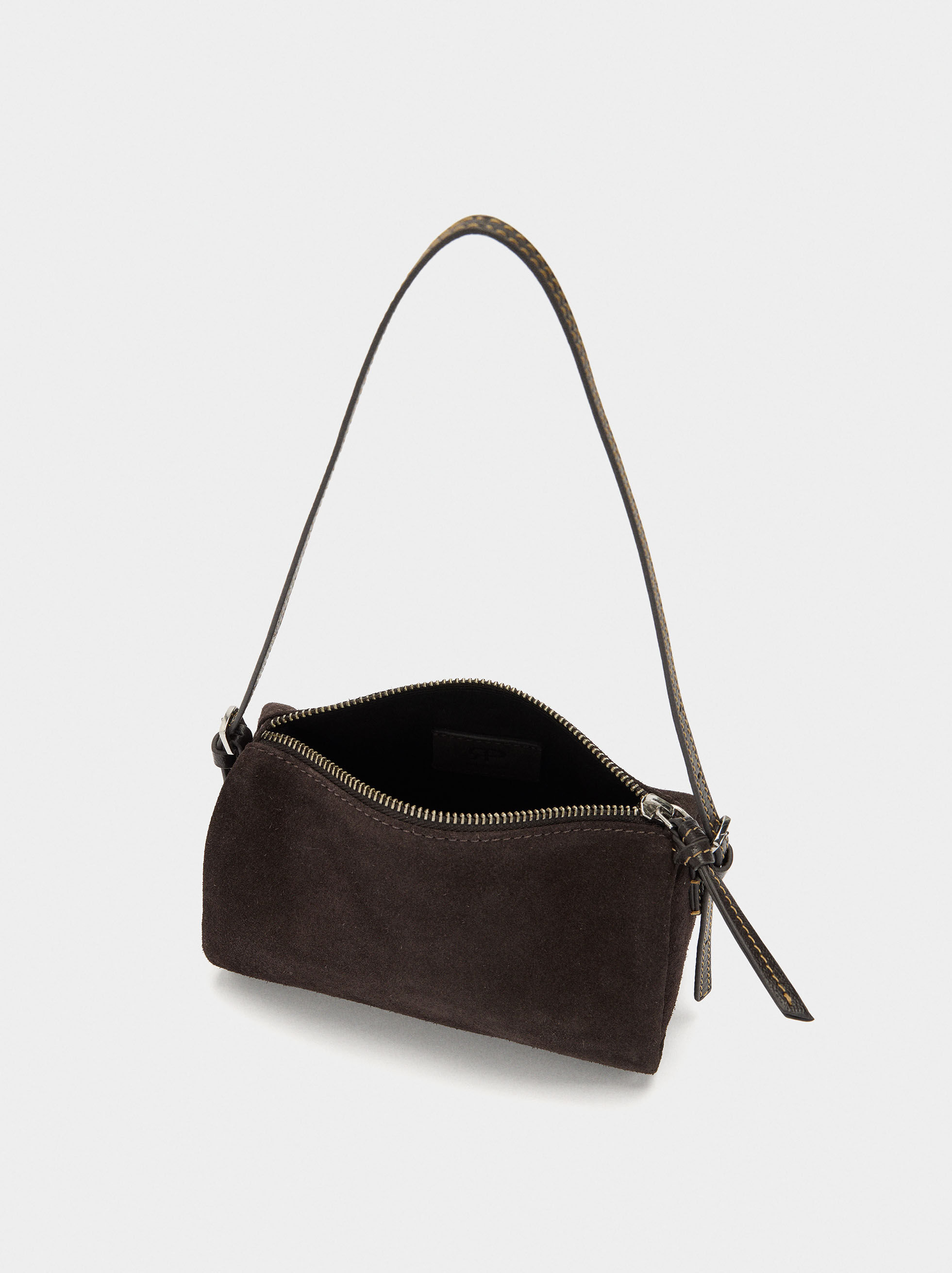Långsmal kryssbag av skinn
