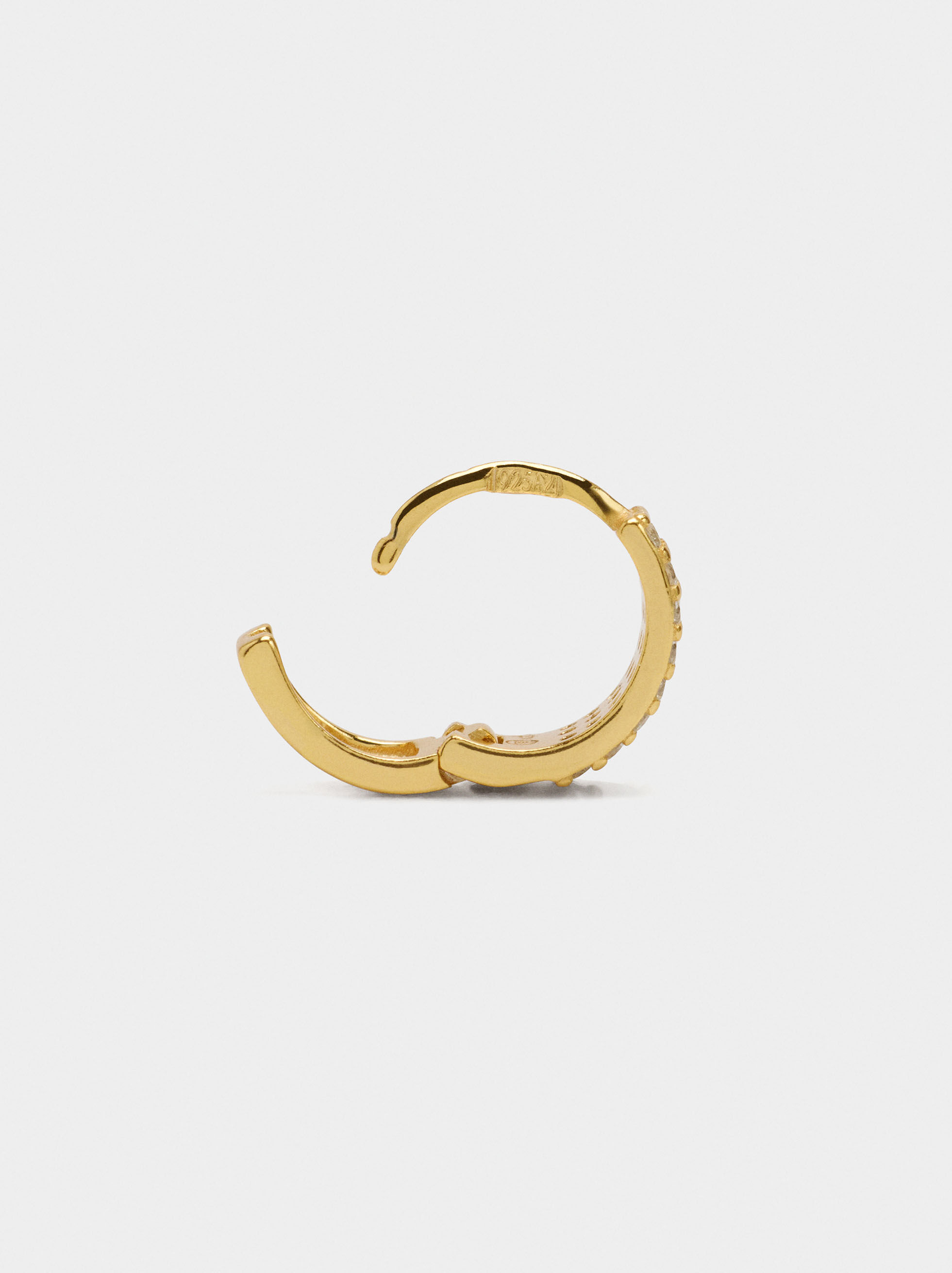 Enkel större ring med zirkoner - silver 925