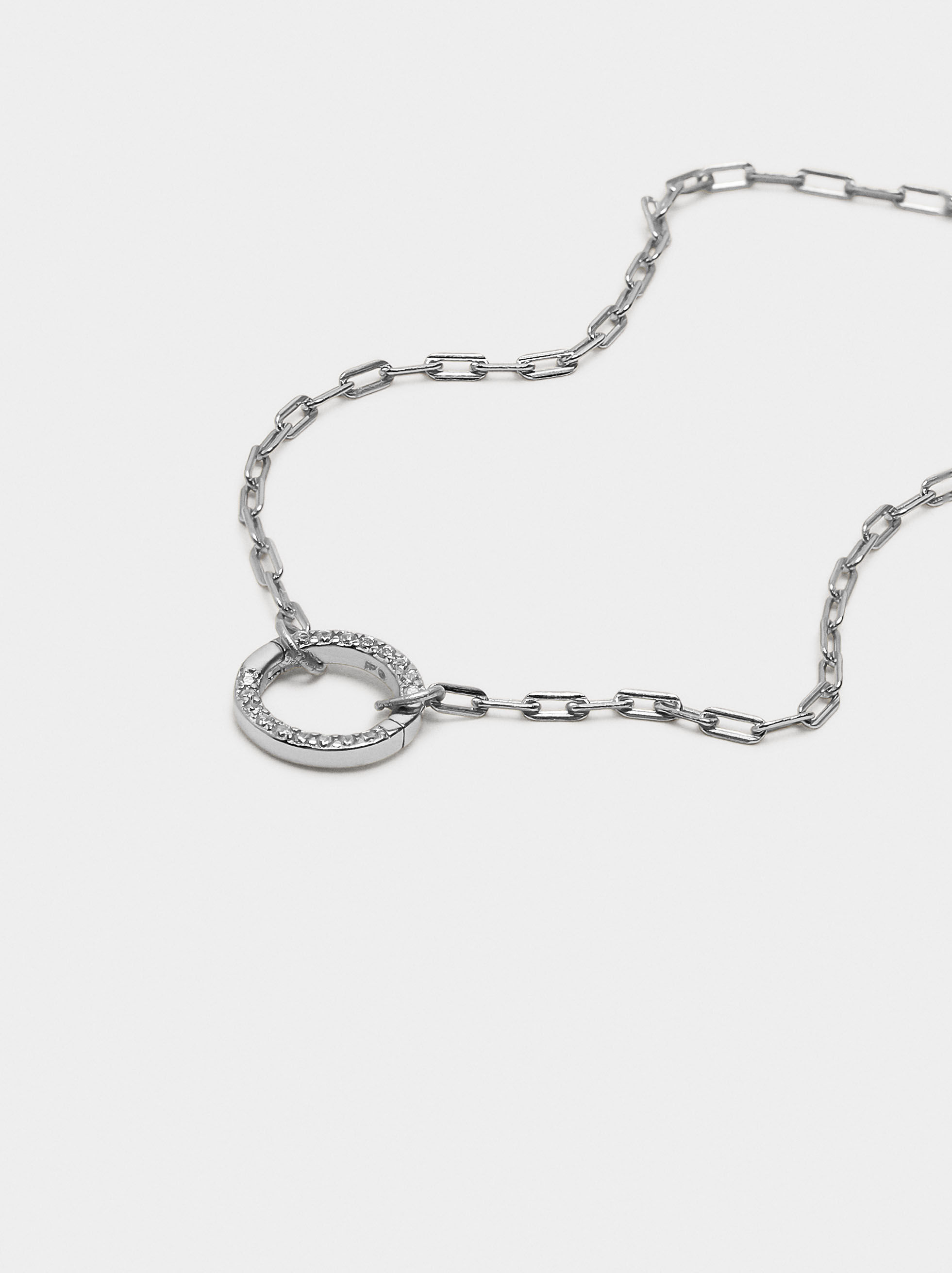 Länkarmband med hängslen med zirkonier - 925 sterling silver