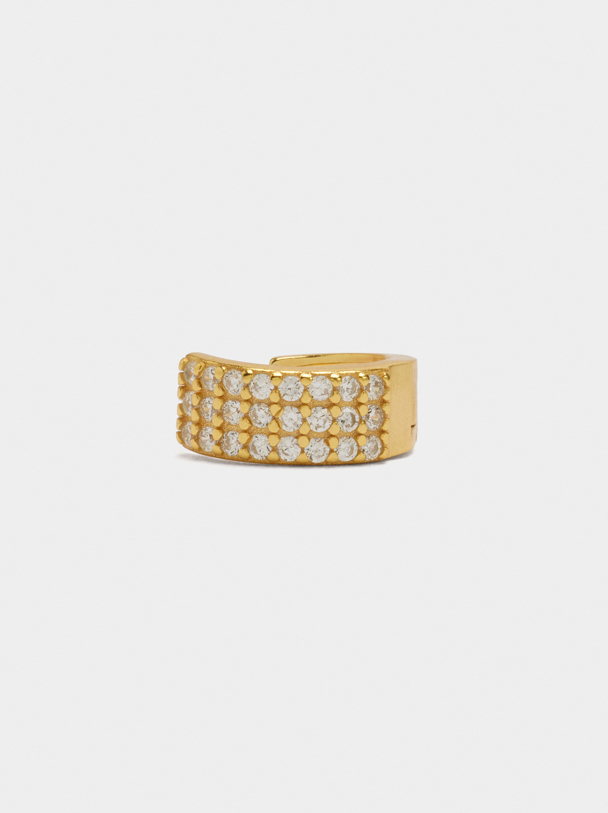 Enkel större ring med zirkoner - silver 925
