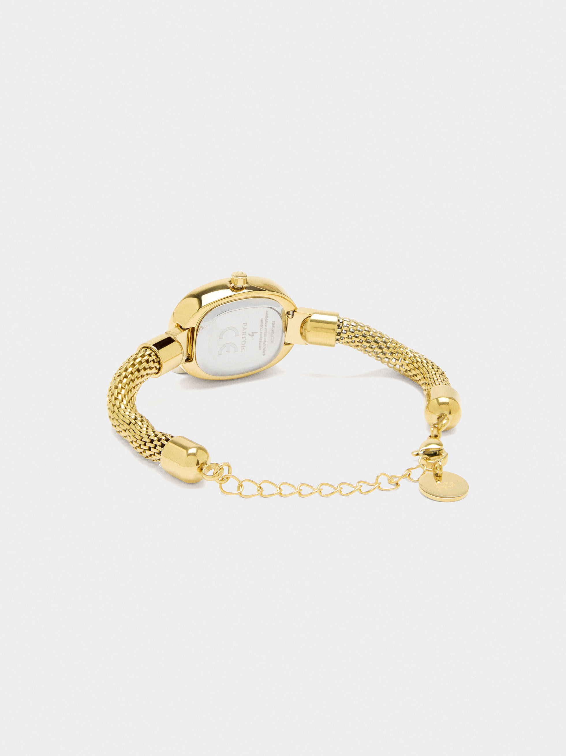 Ur med tubulärt armbands från rostfritt stål
