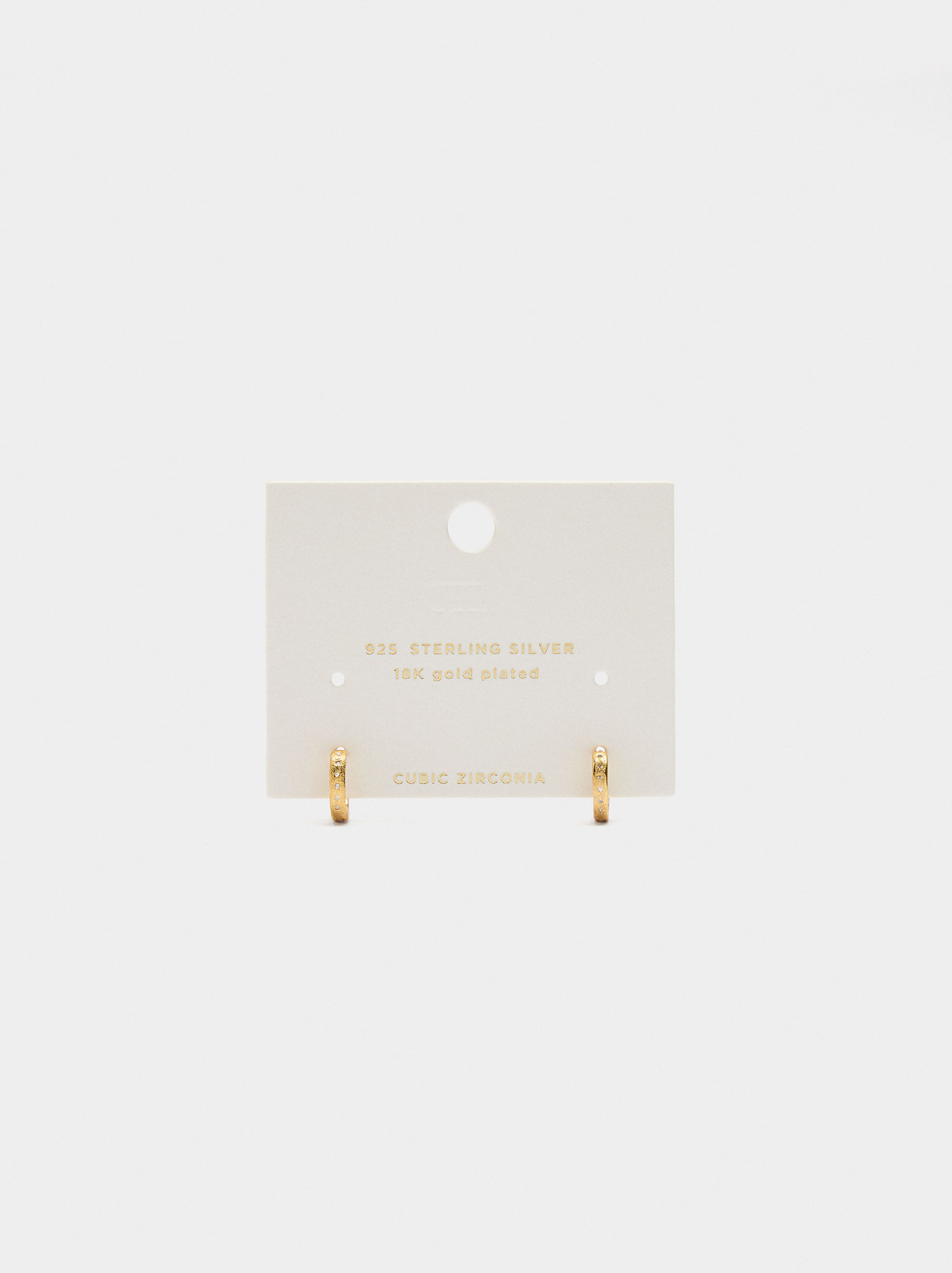 Argolas mate med zirkoner - 925 sterling silver
