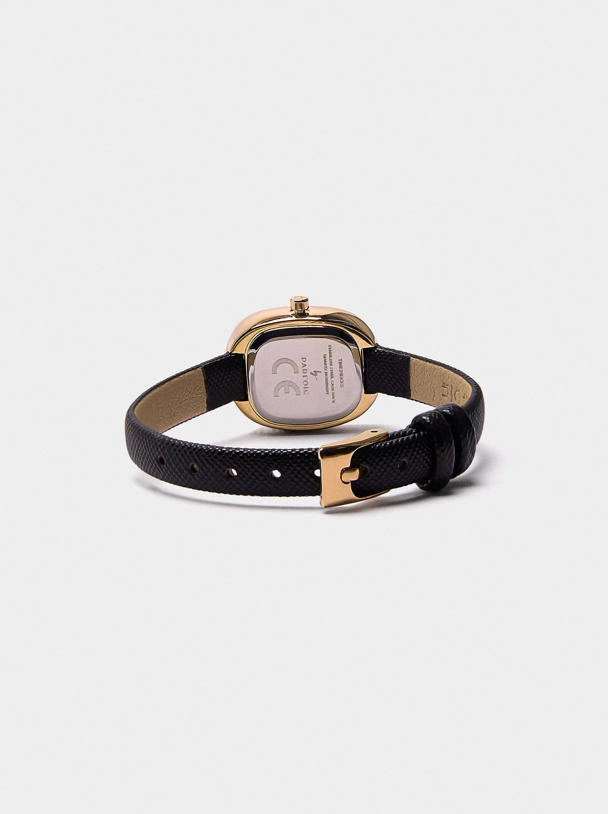 Uppvärvad klocka med texturerad armband