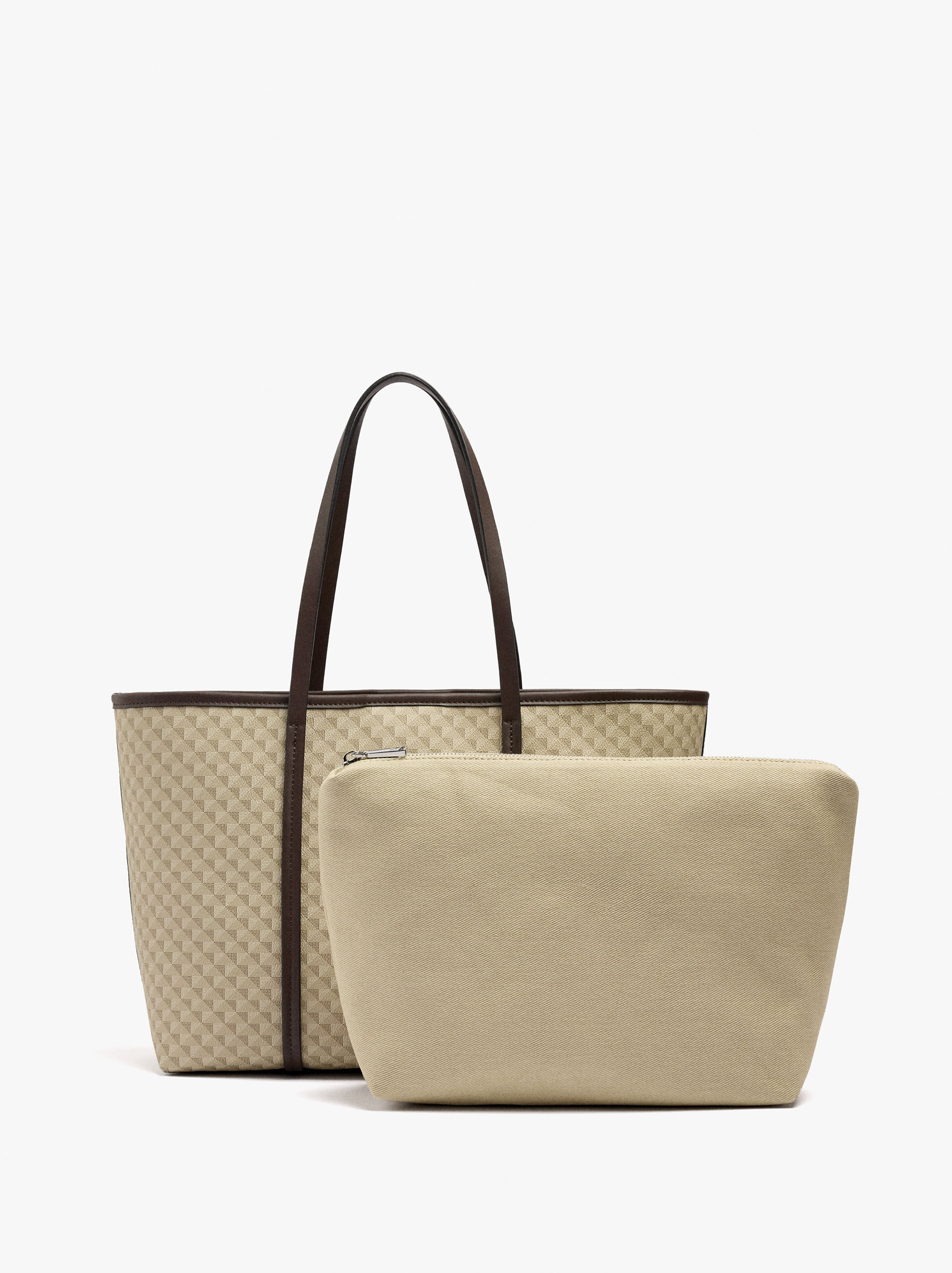 Mala shopper med mönster med avtagbar taske