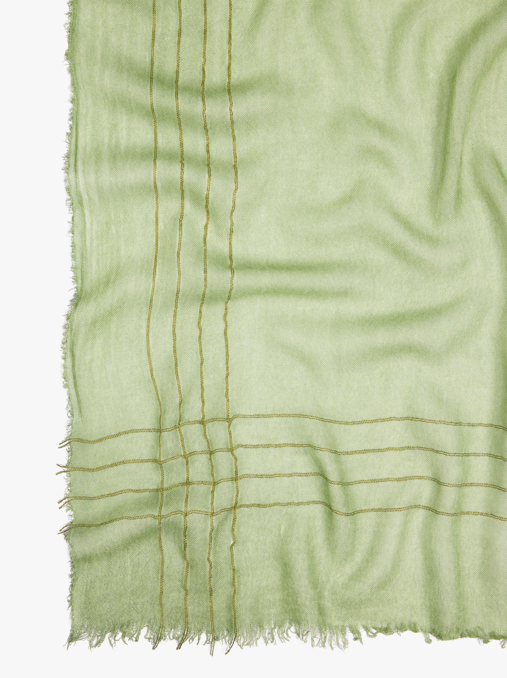 Pashmina med kantade stickade streck