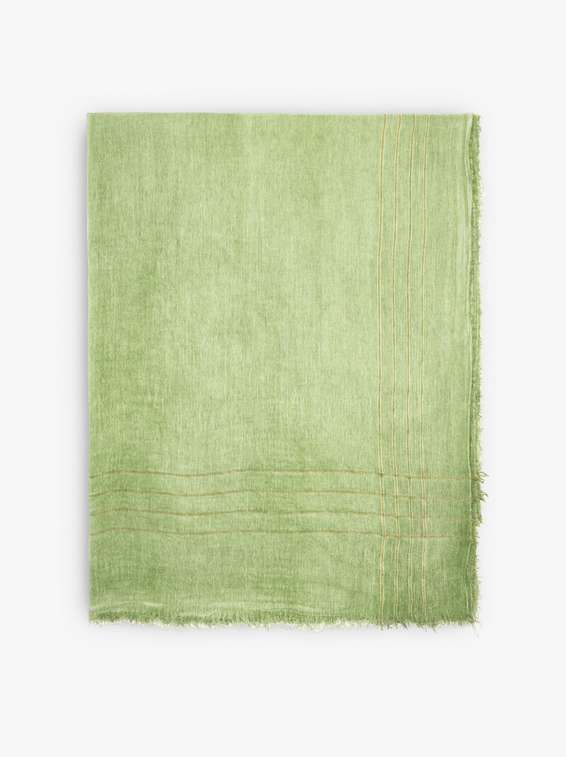 Pashmina med kantade stickade streck