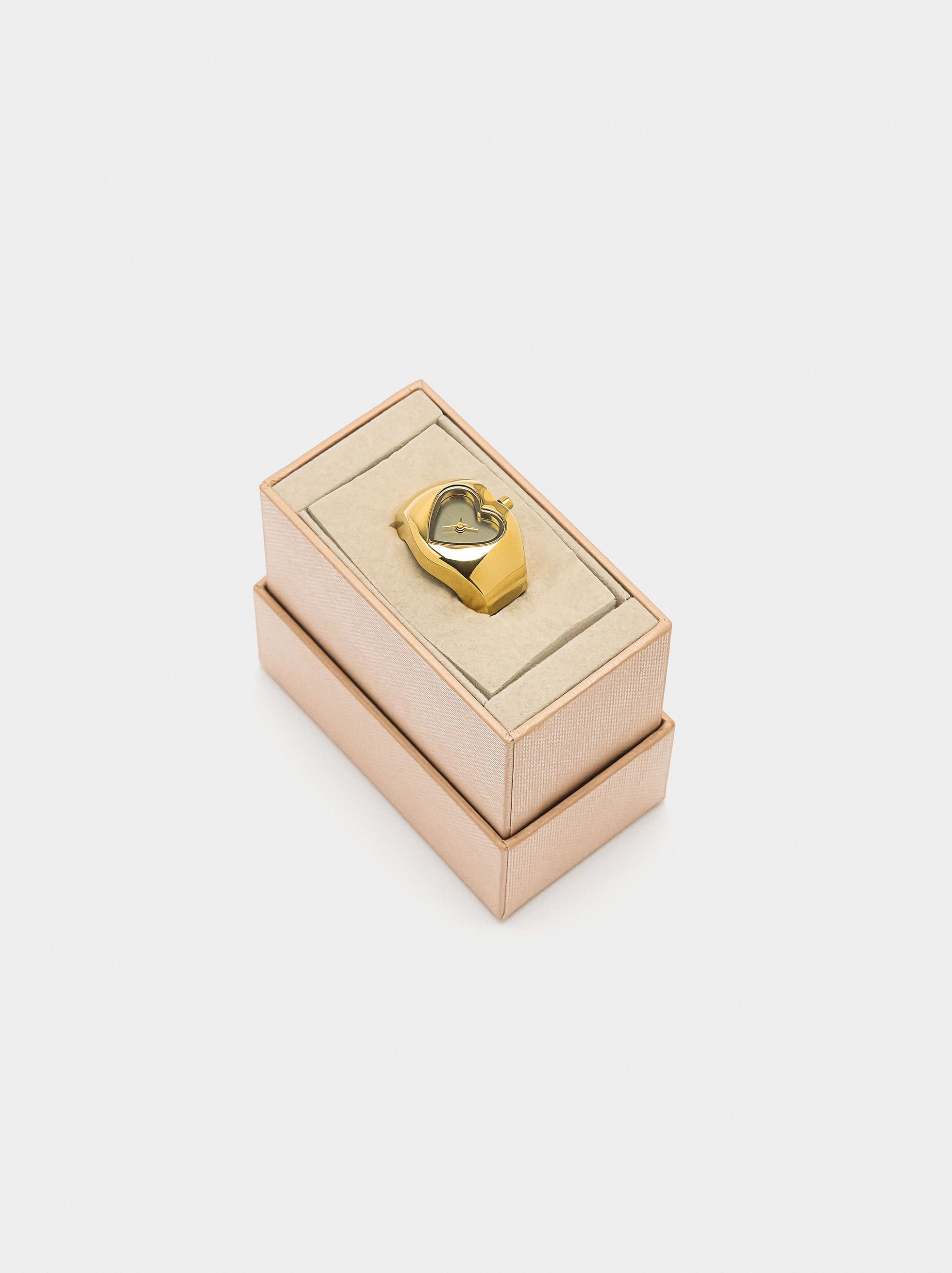Guld hjärtaur - rostfritt stål