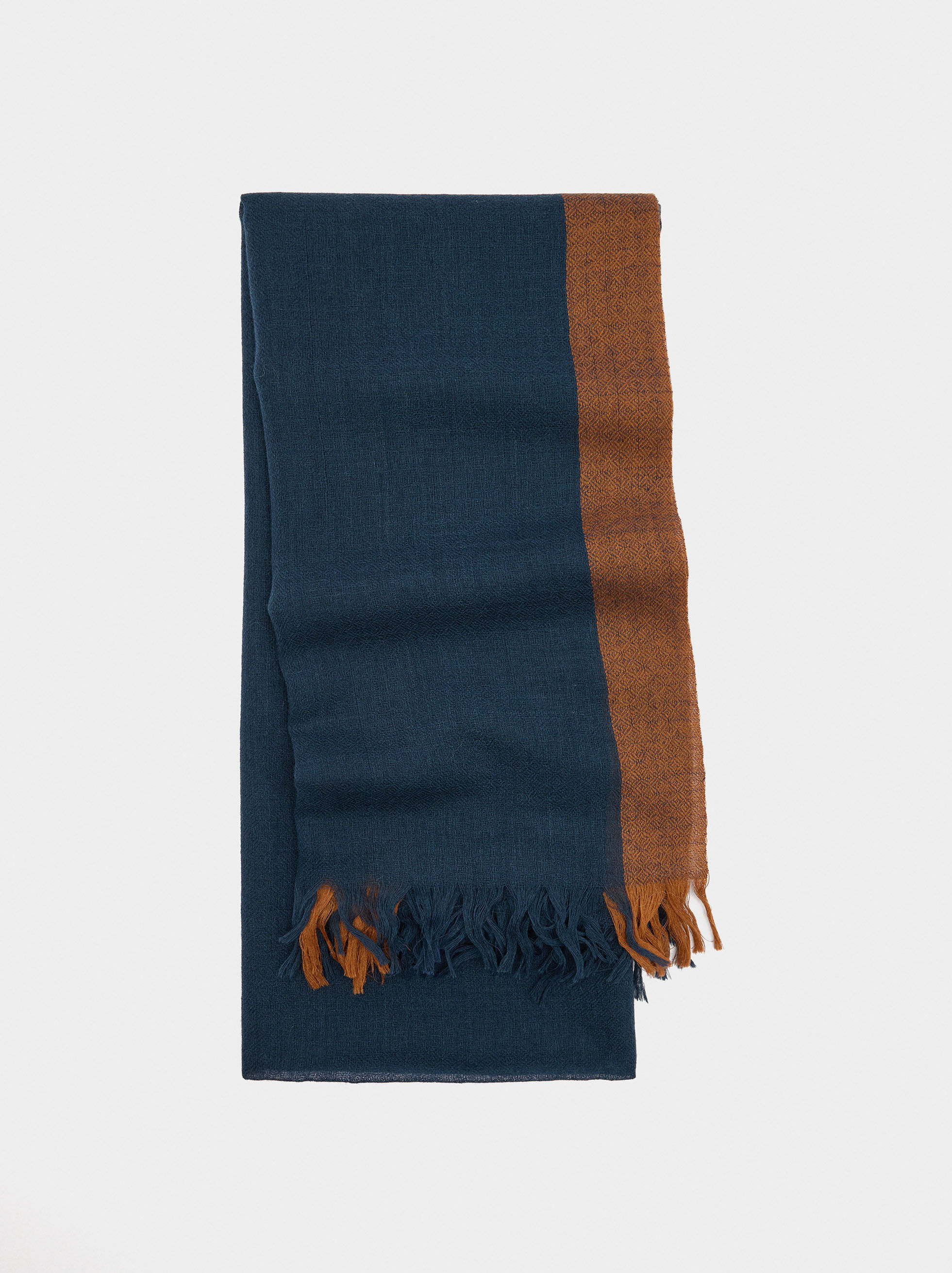 Pashmina med streck 100 % ull