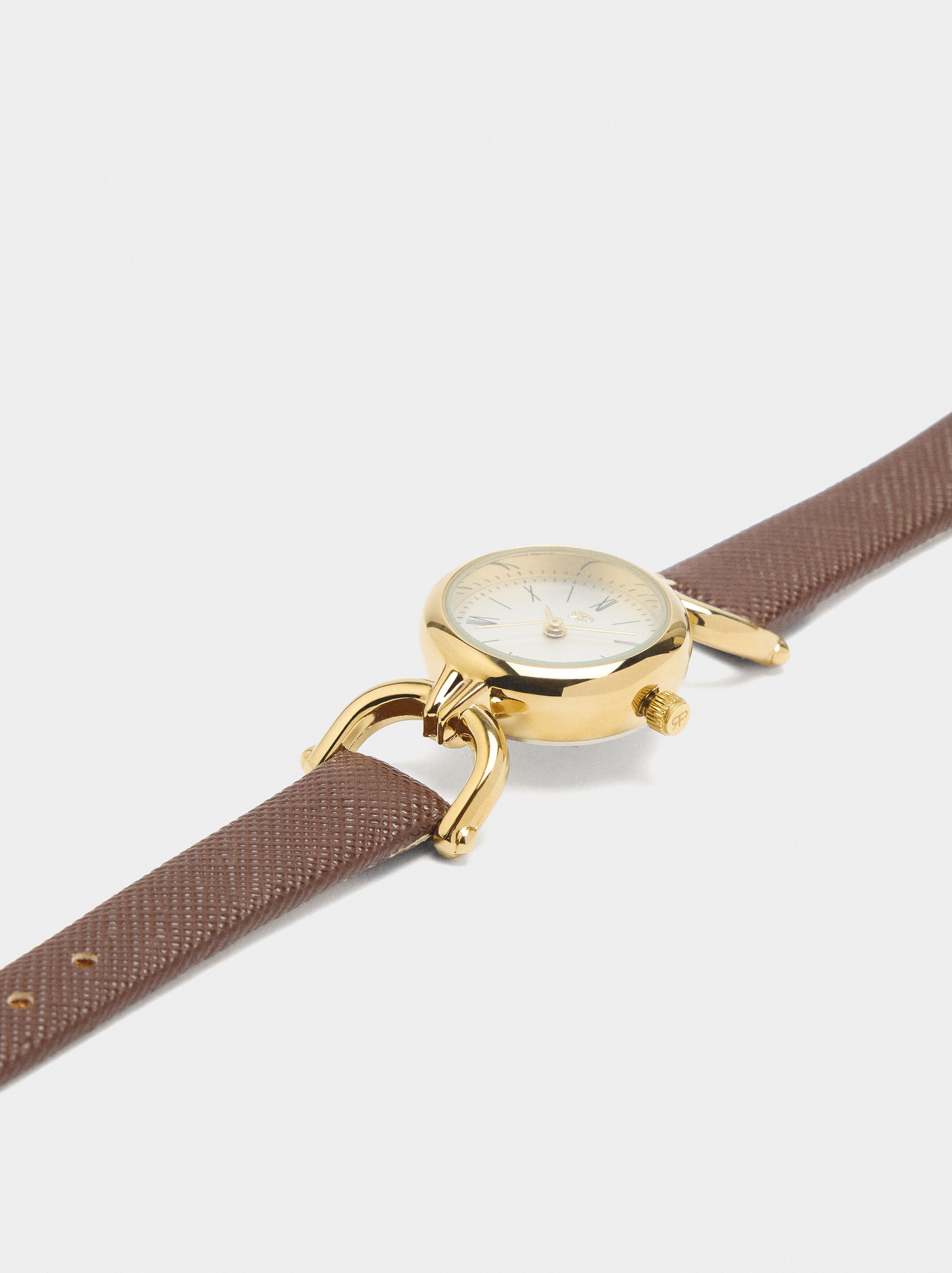 Cirkulär ur med texturerad armband